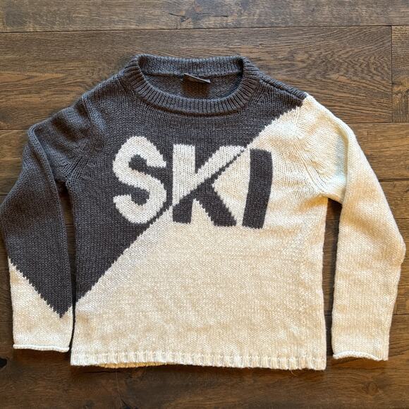 Wooden Ships "SKI" Womens SM/MED Mohair/Wool Blend Colorblock Sweater Pullover - Picture 2 of 15